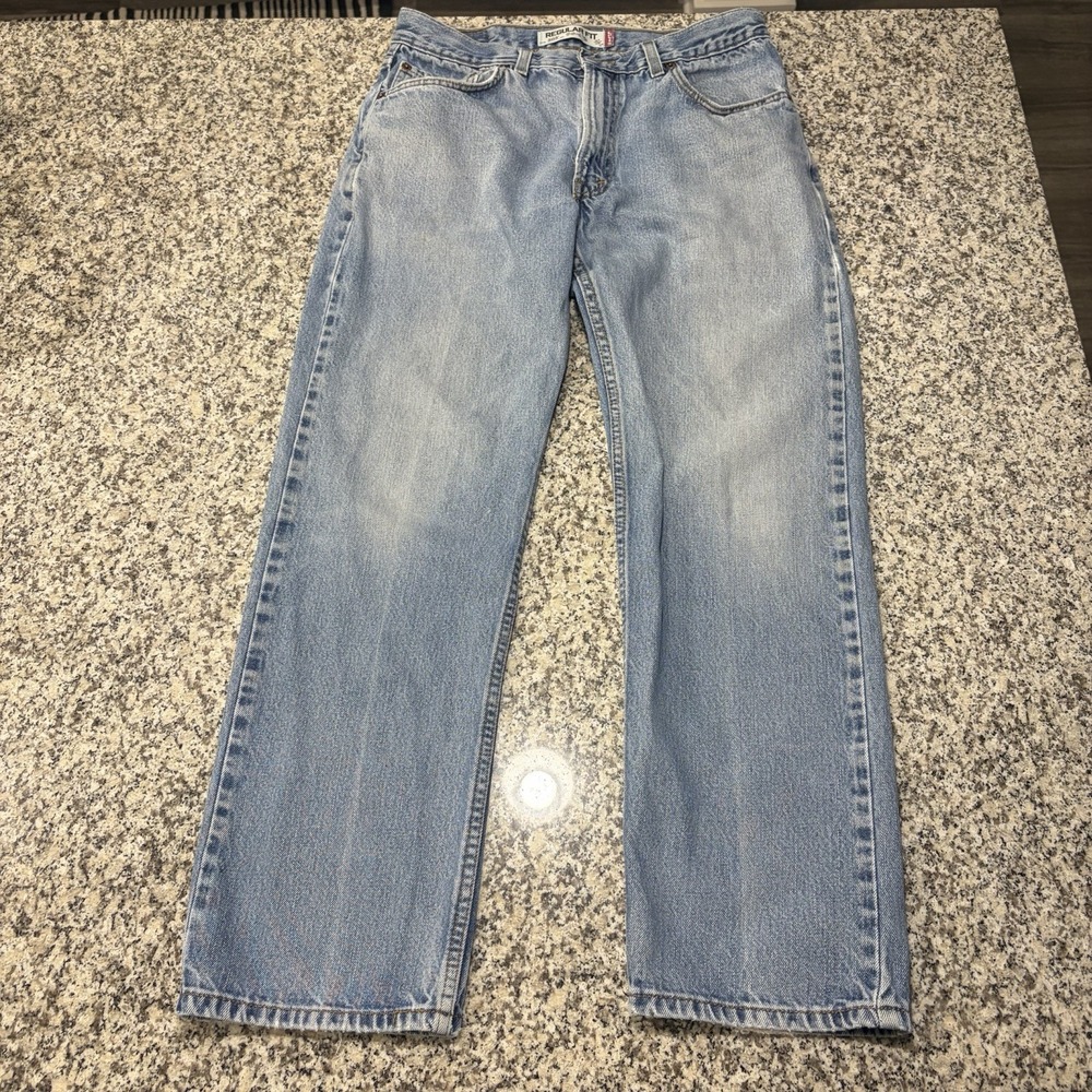 Levi's 505 Regular Fit Men's Light Wash Denim Jeans Size 33x30 Straight Leg